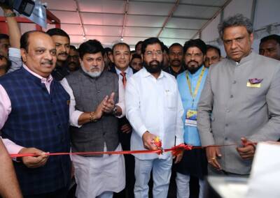 Hon’ble Chief Minister Of Maharashtra SHRI EKNATH SHINDE With Hon’ble Industries Minister Of Maharashtra SHRI UDAY SAMANT along with SHRI LALIT GANDHI - President Of MACCIA and SHRI ASHISH PEDNEKAR - Trustee, MACCIA